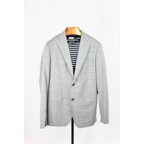 NWOT Men's Custom ATELIER MUNRO Loro Piana Grey Check Wool 2-Piece Suit, Size 50 - Picture 2 of 16